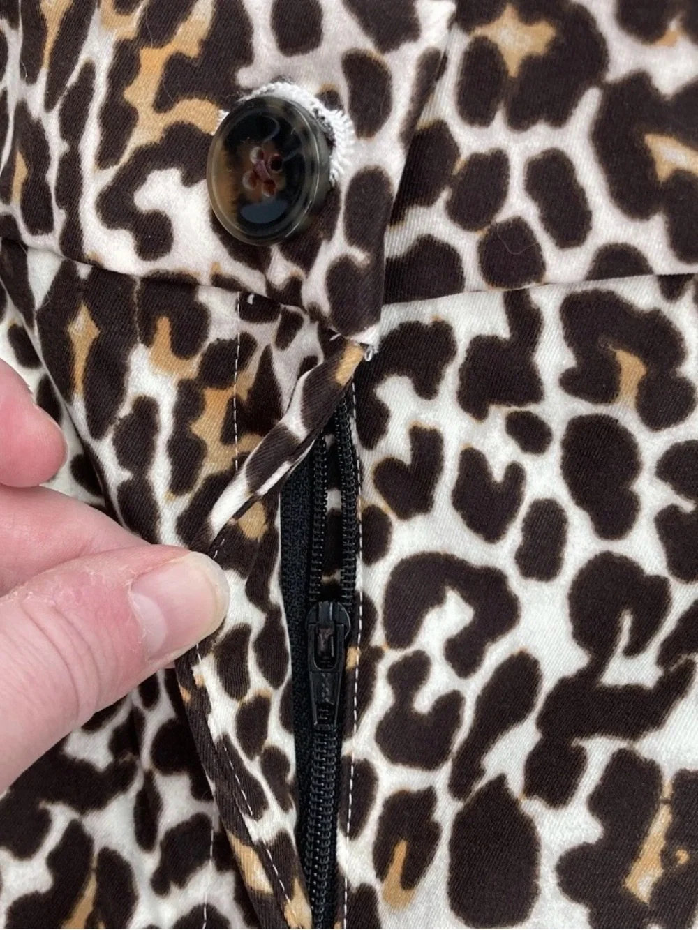 J. Crew Leopard Print Slim Crop Trousers in Brown